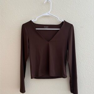 Old Navy Women's Chocolate V-Neck Blouse